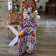 thumbnail image 3 of LAICAIW Robe d'Été Teinture sur Nœuds Florale Col en V Aguichant Sans Manches Femme Longue Mode Ample Maxi Robes Plage Fête Robe d'Été, 3 of 4