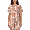 thumbnail image 1 of Fotbe Mushrooms2 Conjunto de Pijama Estampado para Mujer, 2 Piezas, Ropa de Dormir con Camiseta de Manga Corta y Shorts Suaves-4X-Large, 1 of 6