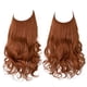 thumbnail image 1 of Xiao Hua Extensiones de cabello con hilo de pescar invisible, fibra sintética rizada larga y ondulada, extensiones de cabello estilo diadema ajustable, color naranja, 22 pulgadas, 1 pieza, 1 of 5