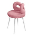 thumbnail image 2 of Happydeer Vanity Stool with Bowknot Backrest Makeup Chair Non-slip Foot Pads Armless Dressing Chair Side Table Seat for Living Room Women Girls Bedroom (Pink), 2 of 9