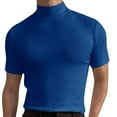 thumbnail image 1 of Prolriy Chemises pour Hommes, T-Shirts à Col Roulé Simulé Mode Homme Manches Courtes Chandail Basique Ajusté Haut Chemises Homme Bleu G, 1 of 4