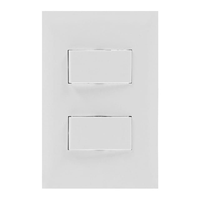 Placa Interruptor Doble 3 Vias Leviton Blanco 12X8.5X3.5Cm