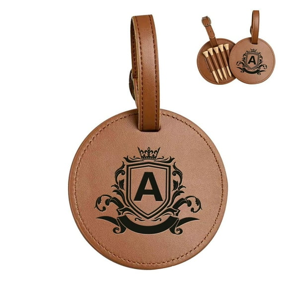 Personalized Leather Golf Tee Holder Bag Tags, Custom Name Letter Golf Tee Holder Golf Club Labels, Portable Tee Bag Pouch, Golf Bag Accessories, Father's Day Birthday Gifts for Golfers