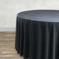 thumbnail image 2 of 120 Inch Round Velvet Tablecloth - Black, Wedding Linen Tablecloth for Standard 5 ft. Round Tables, 2 of 5