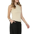 thumbnail image 4 of INSPIRE CHIC Women's Summer Sleeveless Top Casual Work Office Beaded Tank Blouses Tops 2XL Khaki, 4 of 5