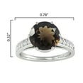 thumbnail image 4 of V3 Jewelry® 925 Sterling Silver with Natural Smoky Quartz and White Zircon Engagement Ring for Women, 4 of 5