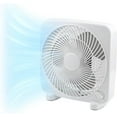 thumbnail image 1 of Cool Works 9-inch 2-Speed Box Fan (Model: BP-9B) – Compact & Powerful Cooling in White, 1 of 7