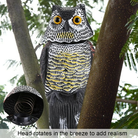 Scarecrow Decks - Decoy Pest,Rotating Head Owl Decoy Protection Repellent Bird Pest Scarer Scarecrow Garden