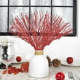 thumbnail image 2 of 12 Pcs Christmas Glitter Berries Stems Christmas Tree Filler Decorations Artificial Christmas Picks for Xmas Tree Faux Holly Berry Twigs Branches for Wedding Holiday Decor DIY Crafts Red,Topboutique, 2 of 7