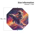 thumbnail image 3 of Pofeuu Astronaut Dolphin Print Leather Coasters Set of 6, Round Cups Mugs Mat Pad for Home Kitchen Heat Resistant Drink Coasters,Octagon, 3 of 7