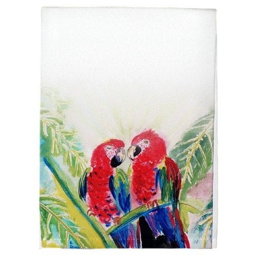 Betsy Drake Interiors Garden Two Parrots Hand Towel (Set of 2)