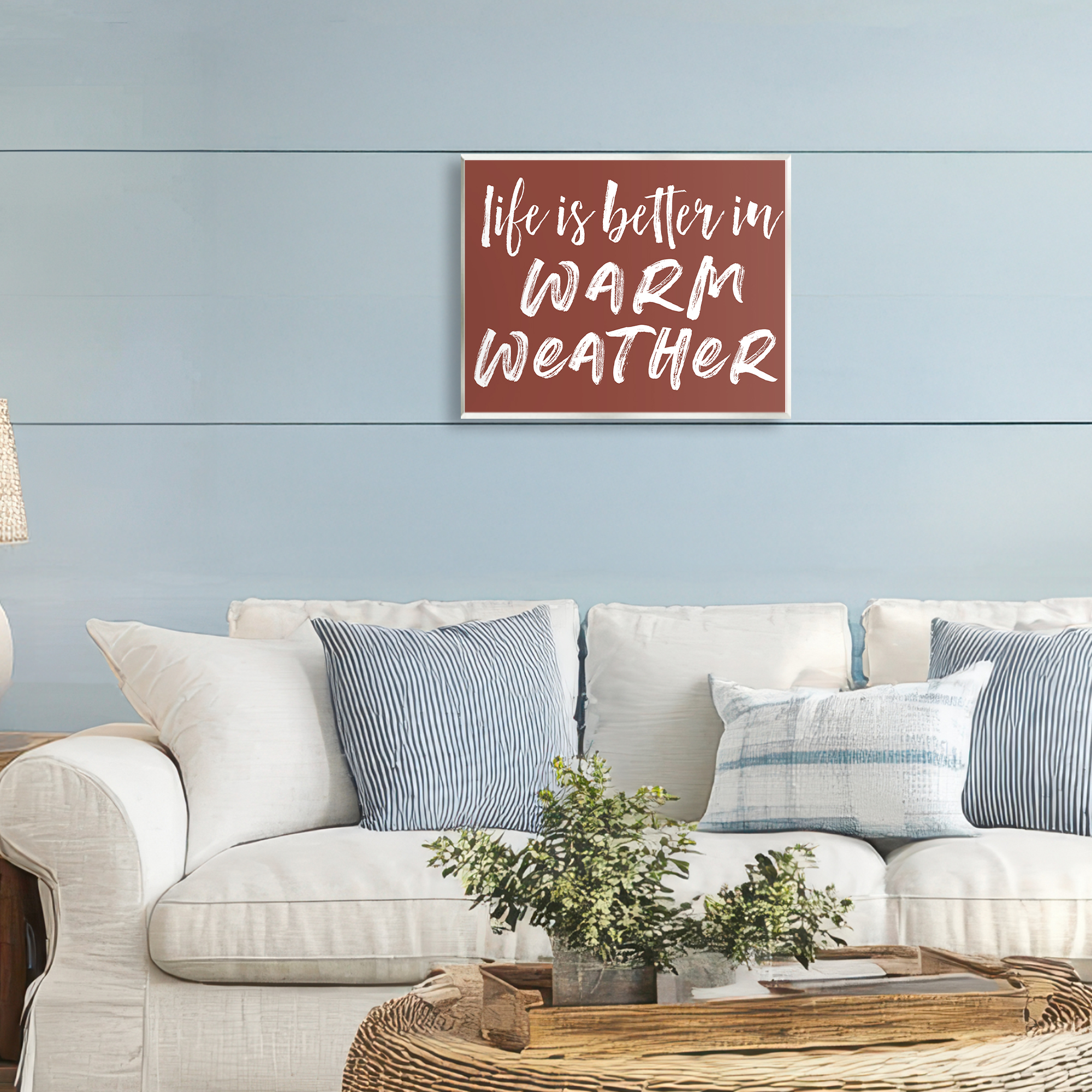 Life Is Better In Warm Weather Wall Plaque Art, design by Lettered and Lined