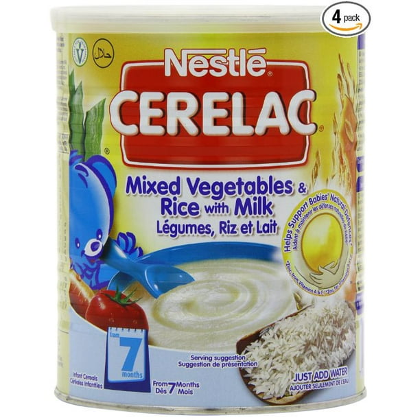 Nestle Cerelac Mixed Vegetables And Rice With Milk Stage 2 400 G 14 1 Oz Can Pack Of 4 Walmart Com