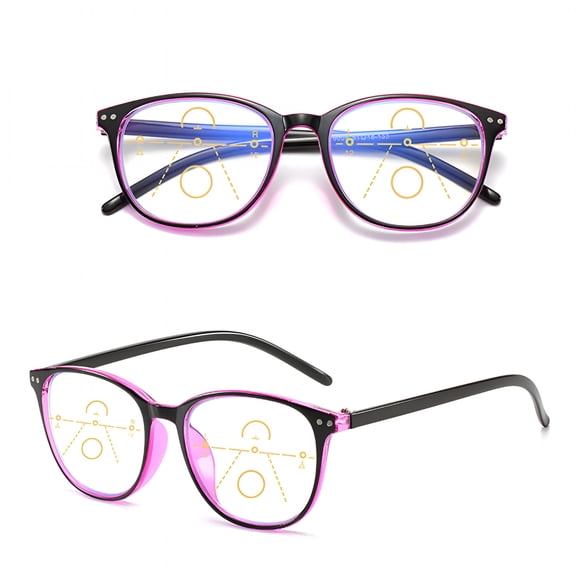 GJX 2026 New Eyewear Multifocal Readers with Spring Hinge Reading Glasses Progressive Multifocus Glasses for Women & Men Blue Light Blocking Black-Red Reading Glasses for Men(Strength 3.5X)