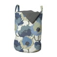 thumbnail image 1 of Flowers Laundry Bag, Blossom Bouquets Digital Painted Romantic Botanical Pastel Graphic Elements, Basket with Handles Drawstring Closure for Laundromats, 13" x 19", Slate Blue Beige, by Ambesonne, 1 of 4