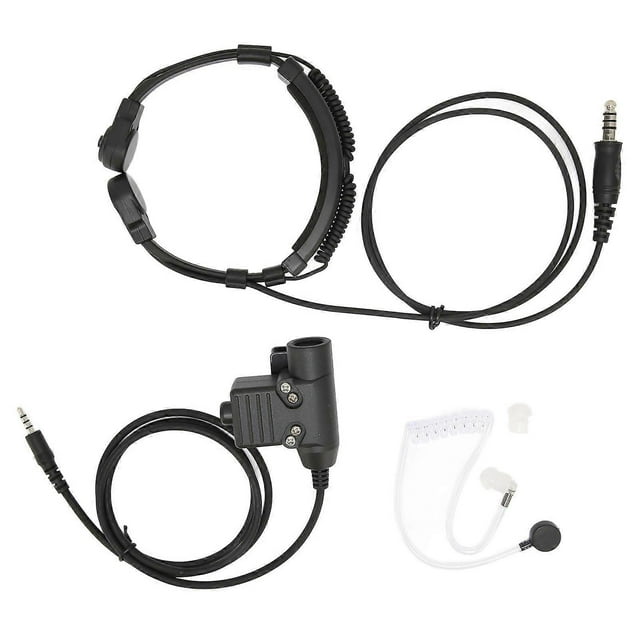 Laryngeal Microphone Headset with 7.1mm Plug, Two-Way Radio with PTT U94 for 3.5mm Cell Phone