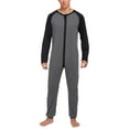 thumbnail image 3 of One opening Men's Zip-Up Hooded One-Piece Jumpsuit for Men, Gray, 3 of 6