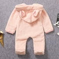 thumbnail image 5 of PINQI Children Outerwear 2024 Cute Baby Boy Winter Long Sleeve Jumpsuit Solid Hooded Romper Warm Coat Outwear for 0 to 18 Months, 5 of 9