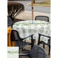 thumbnail image 6 of Square Outdoor Tablecloth with Umbrella Hole Eucalyptus Leaves Outside Table Cloth Waterproof Patio Table Cover Green Plaid Farmhouse Watercolor Zipper Tablecloths for Picnic Party Camping 54x54 Inch, 6 of 8