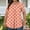 Orange, variant on Womens Plus Size Tops Short Sleeve Summer Dressy Casual Crew Neck Shirts Polka Print Blouses Pleated Tunics