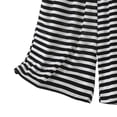 thumbnail image 4 of Plus Size Stripe Shorts for Women Summer Casual Cotton Loose Elastic Waist Comfy Soft Lounge Pajama Shorts (5XL, Silver), 4 of 5