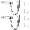 thumbnail image 1 of Cerradura de cadena para puerta, cadena para puerta de 2 piezas, cadena para puerta de acero inoxidable, cadena de seguridad para puerta, para puertas interiores de apartamentos, puertas de madera, 1 of 5