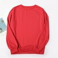 thumbnail image 3 of Sweatshirt for Women Long Sleeve Crewneck Oversized Pullover Tops Fall Casual Solid Loose Fit Sweaters Red 2XL, 3 of 4