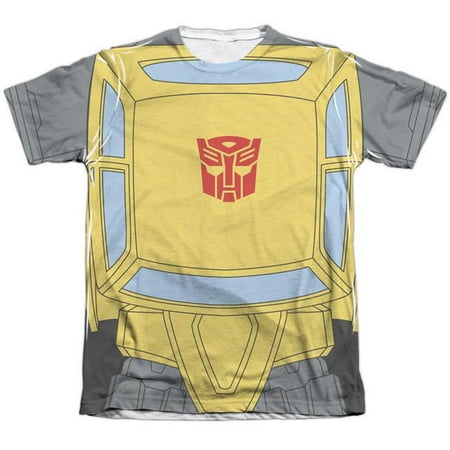 Trevco Sportswear HBRO133-ATPC-1 Transformers & Bumblebee Costume - Adult Poly & Cotton Short Sleeve Tee, White -
