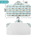 thumbnail image 4 of Yayeee Kids Hooded Towel with Hand Pockets Beach Soft Absorbent Bath Wrap 50 x 23.5 inch, Cartoon Train Pattern, 4 of 5