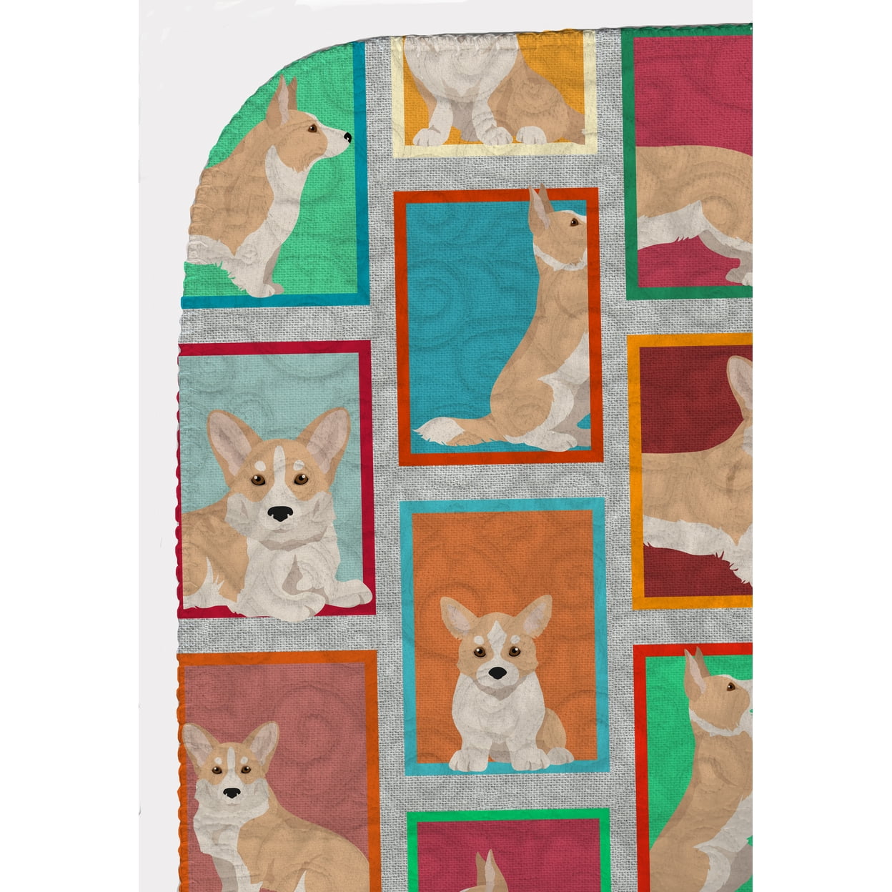 Lots of Fawn Cardigan Corgi Quilted Blanket 50x60 50 in x 60 in