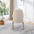 thumbnail image 5 of BISHE Modern Adjustable Headrest Pillow Rocking Chair,Upholstered Glider Rocker Chairs with High Backrest,with Armrests,Living Room,Bedroom,Balcony,Easy to Assemble,White, 5 of 10
