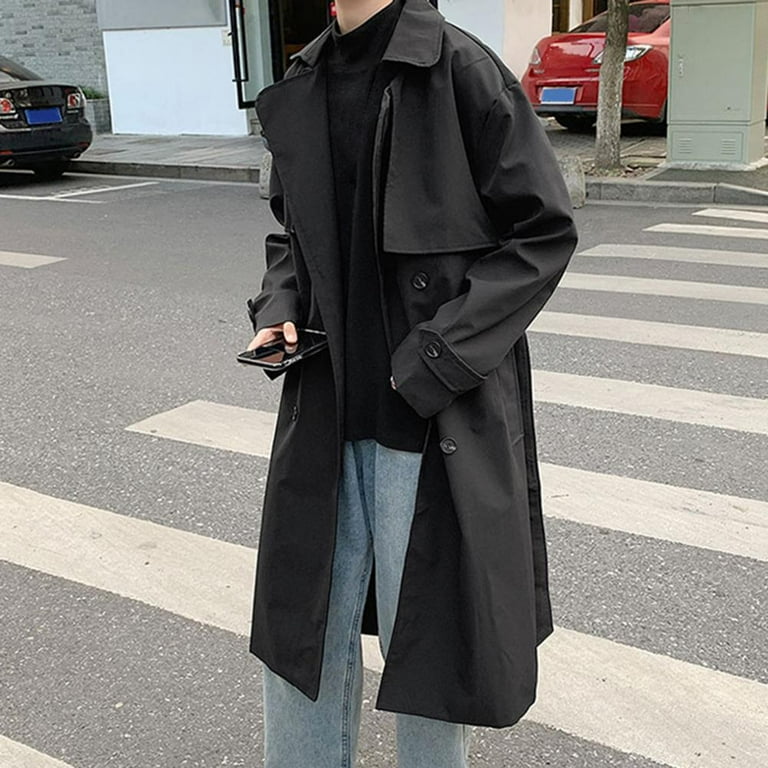 Long Coat Aesthetic Outfits Autumn Long Black Oversized Trench