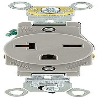 Leviton 20 Amp 125V Industrial Grade 4-in-1 Receptacle - White, Heavy Duty (21254-W) 2 thumbnail image