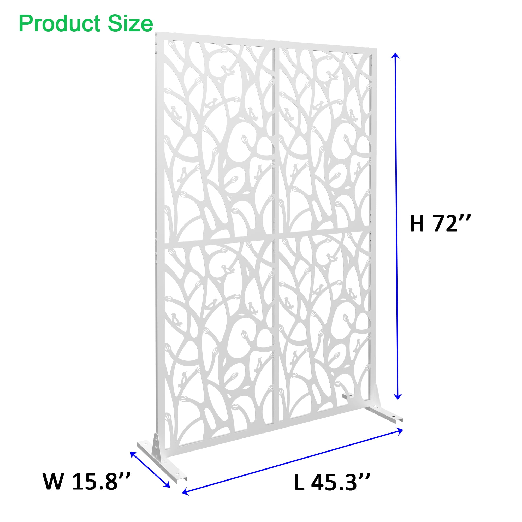 Miniyam Privacy Screen Room Divider, 74" x 45.3", Waterproof, Rust-Proof, White