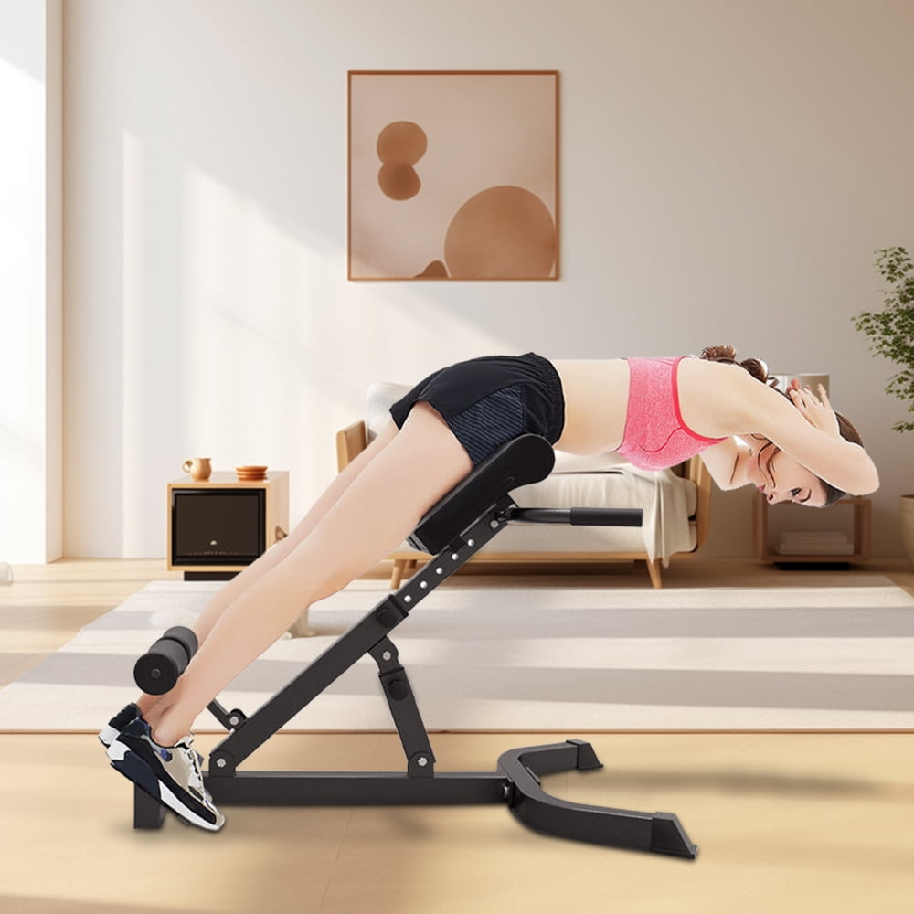 Tohu Roman Chair Back Extender - Angle & Height Dual Adjustable Hyperextension Bench for Home Gym - Adjustable Back Exercise Machine Adjustable Sit up Bench Decline Bench Flat Bench