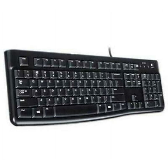 Logitech K120 Ergonomic Desktop Wired Keyboard, USB, Black (920002478)