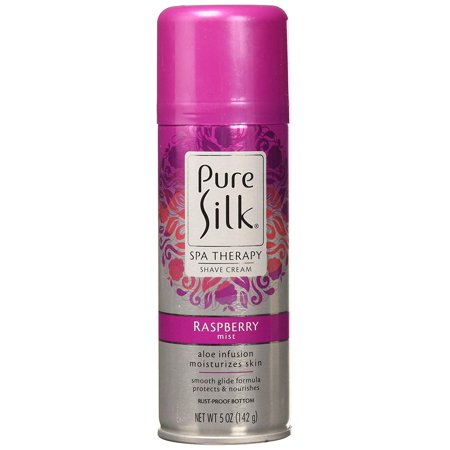 Pure Silk Spa Therapy Moisturizing Shave Cream For Women Raspberry Mist With Aloe Infusion, 5 Oz, 3 Pack