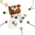 thumbnail image 3 of Handmade Woven Antique Bronze Necklace with Natural Crystal Merkaba Star Pendant, 3 of 9