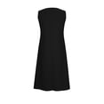 thumbnail image 6 of Ounisa Womens Summer Dress V Neck Sleeveless Solid Color Button Pocket Faux Cotton Linen Long Trendy Dresses S-2XL, 6 of 7