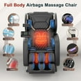 thumbnail image 3 of Znines Zero Gravity Full Body Massage Chair with 10-Point Fixed Massage, Lumbar Heat, Foot Roller & Airbags, Wood Grain Leather, Bluetooth,Black, 3 of 7