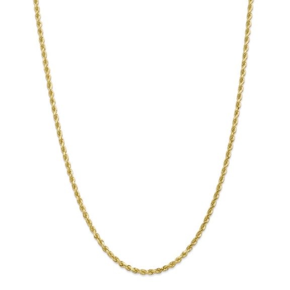 Auriga Fine Jewelry 10K Yellow Gold 3 mm Diamond-cut Rope Chain Necklace for Women 16"