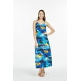 thumbnail image 4 of Women's Hawaiian Luau Floral Print Maxi Sweetheart Dress S Sunset Blue, 4 of 5
