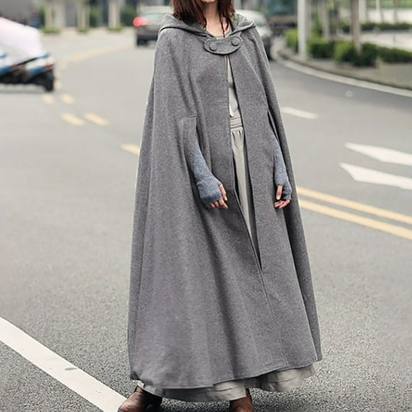 Mikilon Manteau en laine à fourche fendue pour femme