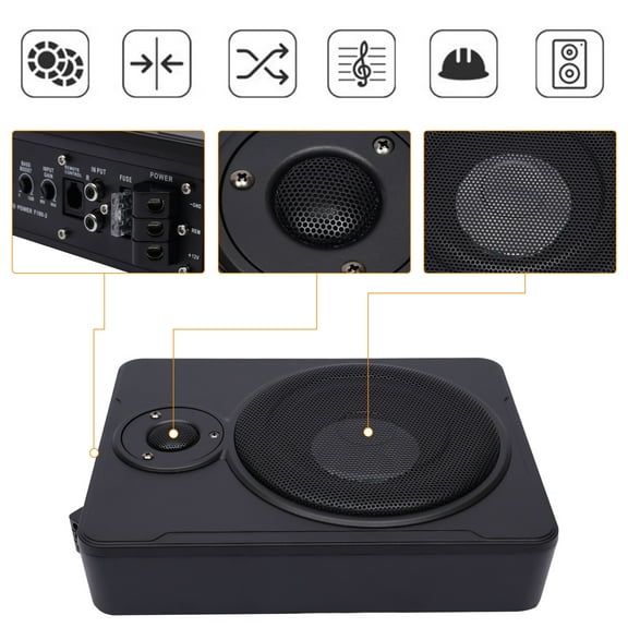8 Inch Slim Active Studio Subwoofer Built-in Amplifier,Powered Under Seat Car Audio Subwoofer Car Audio Systems Under Seat Subwoofer