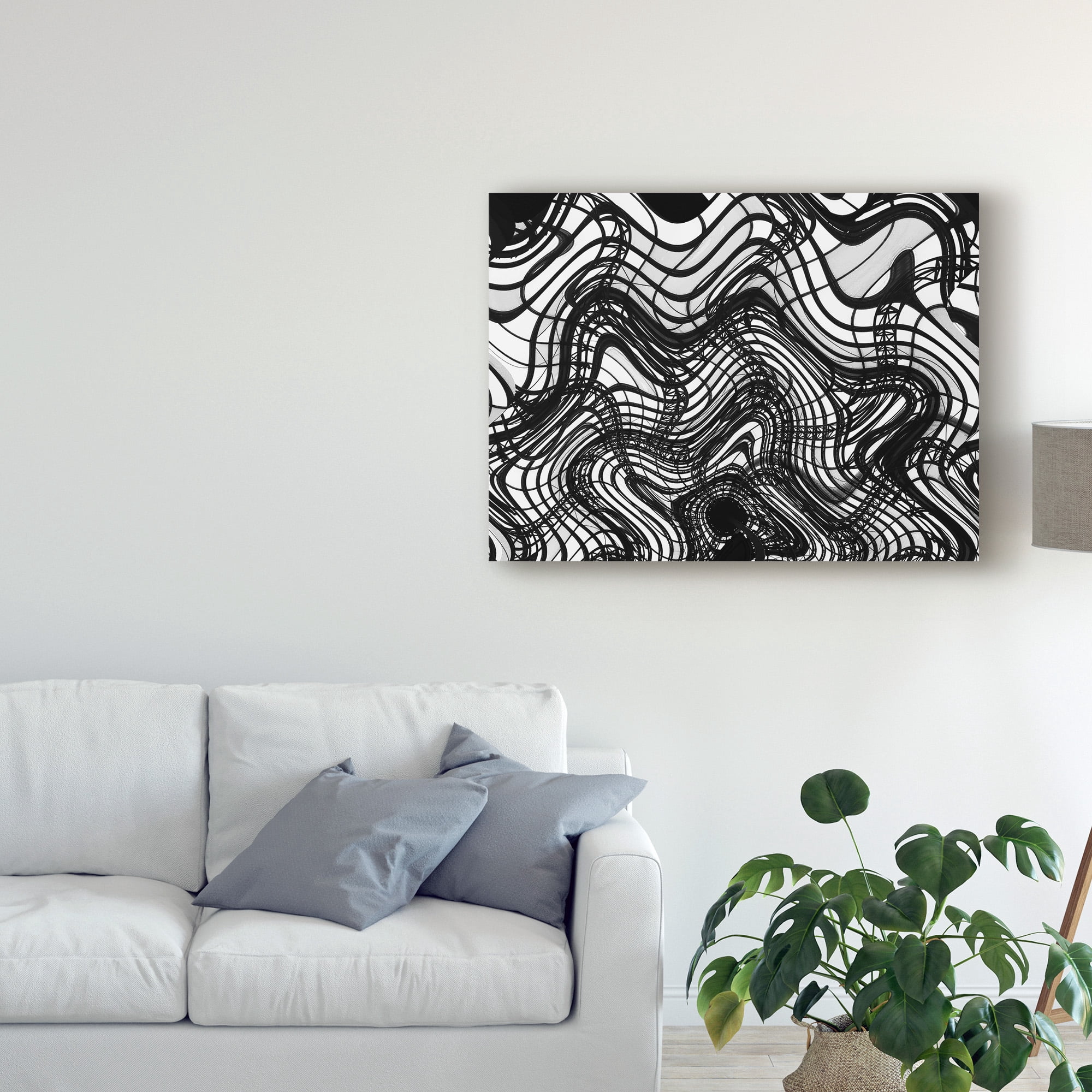 Trademark Fine Art 'Black And White Ceiling Wavy' Canvas Art by American School