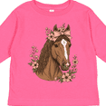 thumbnail image 4 of Inktastic Horse Girl Flowered Cute Girls Long Sleeve Toddler T-Shirt, 4 of 5
