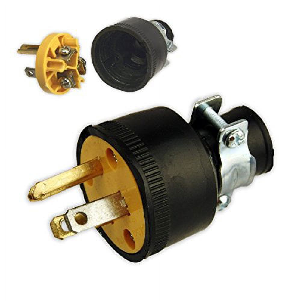 Black Duck Deals, 15A 125V Male Replacement Electrical Plug 10 Pieces Pack