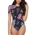 thumbnail image 2 of Picia Roses Flowers Womens One Piece Swimsuits Modest Tummy Control Bathing Suits Lace Up Slimming Swim Suit-Large, 2 of 9