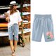 thumbnail image 1 of Puntoco Pantalones cortos de algodón para mujer Pantalones cortos con cordón y estampado de cintura elástica para mujer, 1 of 3