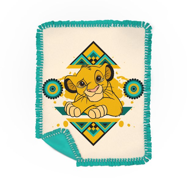 Disney Simba Cub The Lion King No Sew Fleece Throw Kit, Teal, 43" x 55